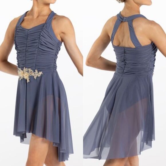 Weissman Other - Weissman Dance costume slate blue dress beaded Touching Heaven 13434  LA adult